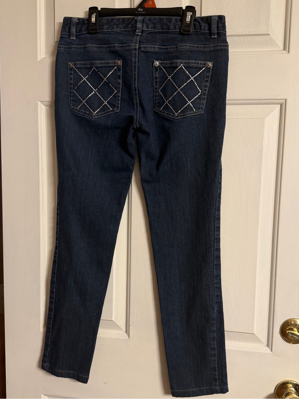Michael Kors Women’sBlue Straight Leg Jeans w Embellished Back Pockets size 4